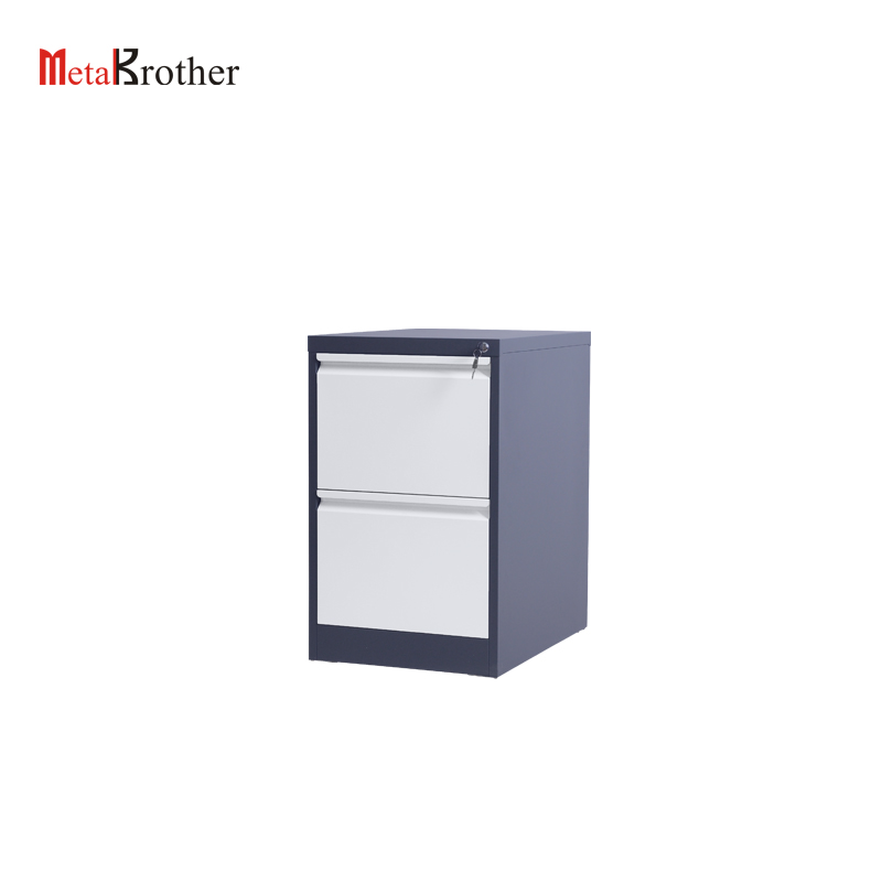 Grey White 2 Drawer Filing Cabinet