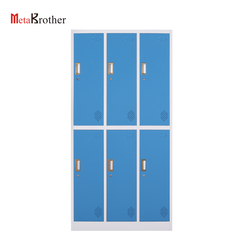 <b>Colorful 6 Door Gym Staff Clothes Cabinets</b>